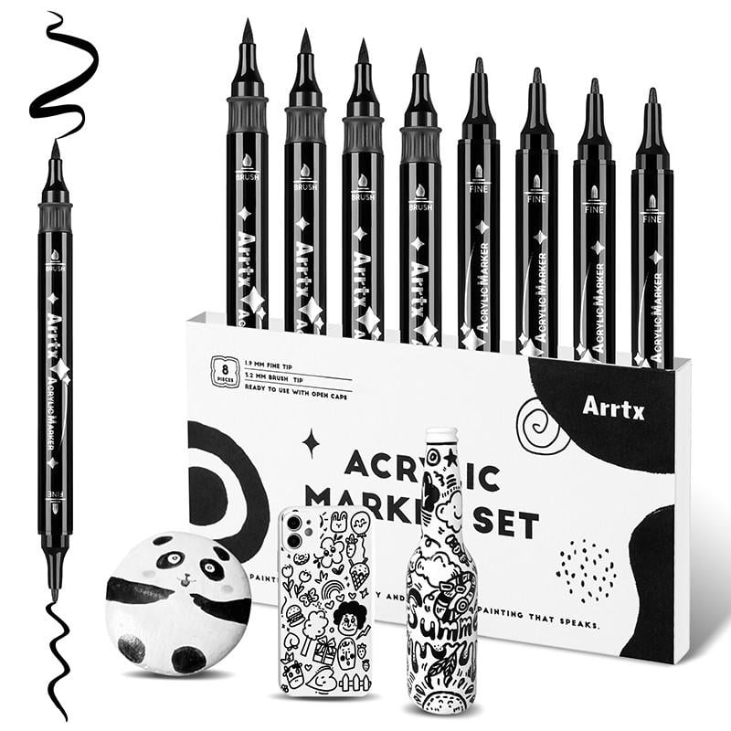 Маркеры акриловые Arrtx AACM-03-8BK Черный (2477917647)