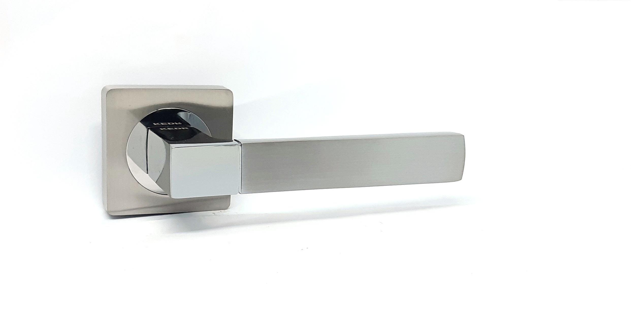 Ручка Kedr на розетці квадрат R6.081-AL SN/CP матовий Нікель/Хром полірований - фото 1