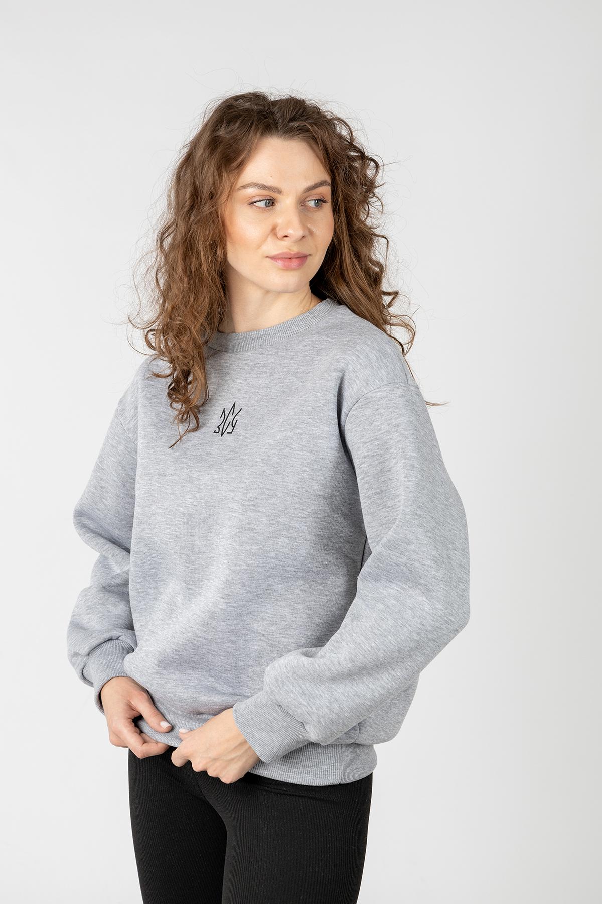 Світшот жіночий ЦБ-00237155 р. 42 Світло-сірий (SKT000953629)