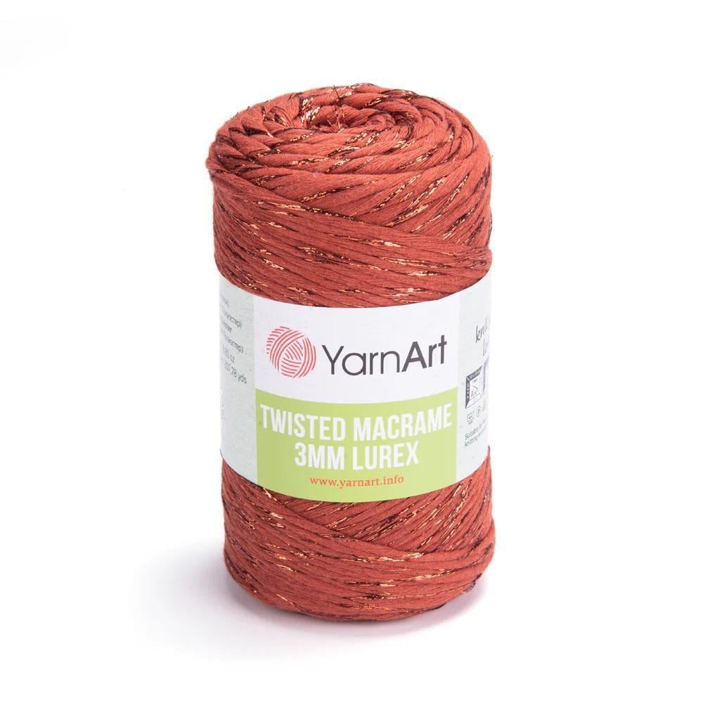 Шпагат с люрексом Twisted Macrame Lurex 3 мм 250 г Терракотовый №785 Шпагат с люрексом Twisted Macrame Lurex 3 мм 250 г Терракотовый №785