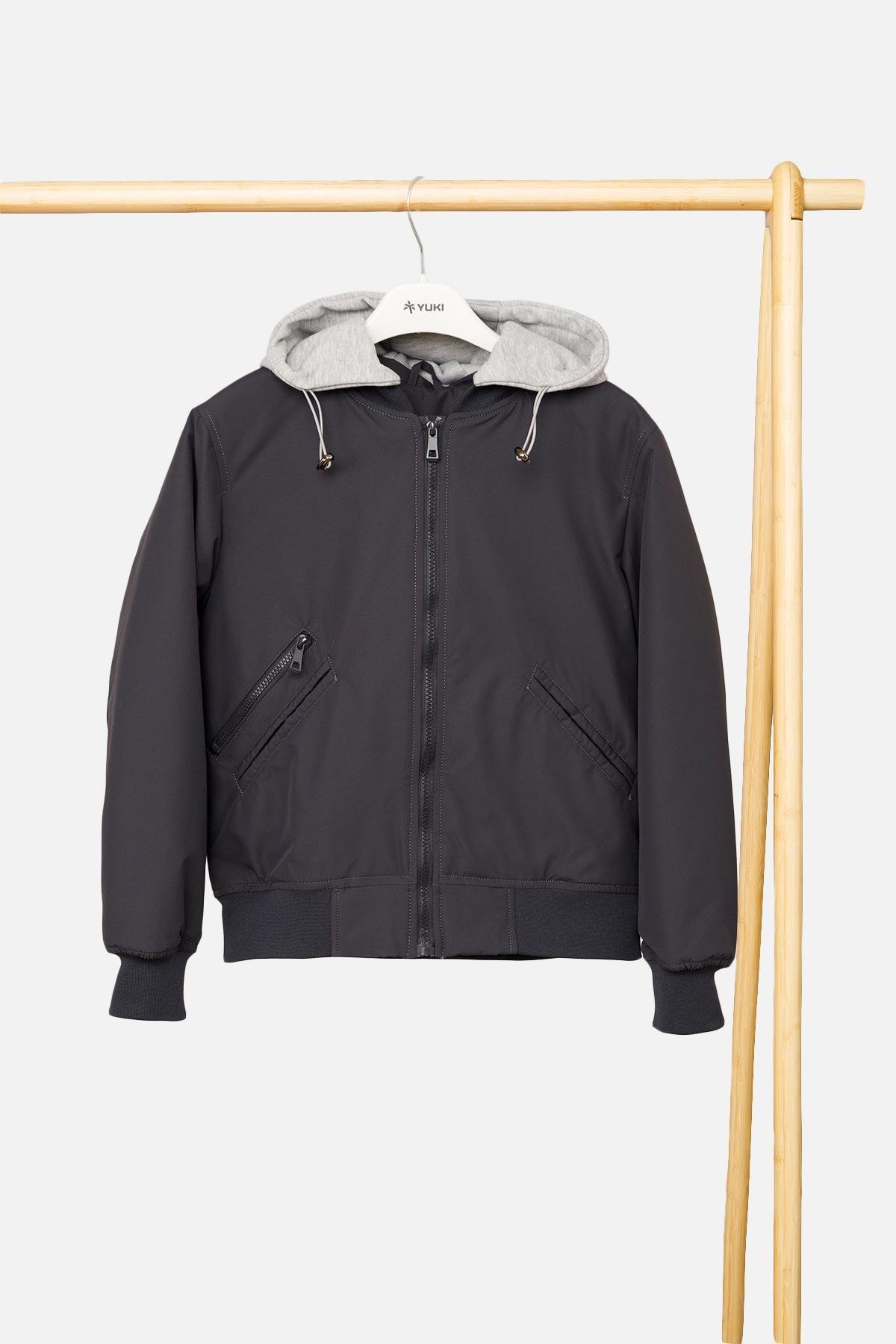 Куртка-бомбер для мальчика 152 см Темно-серый (ЦБ-00267734)