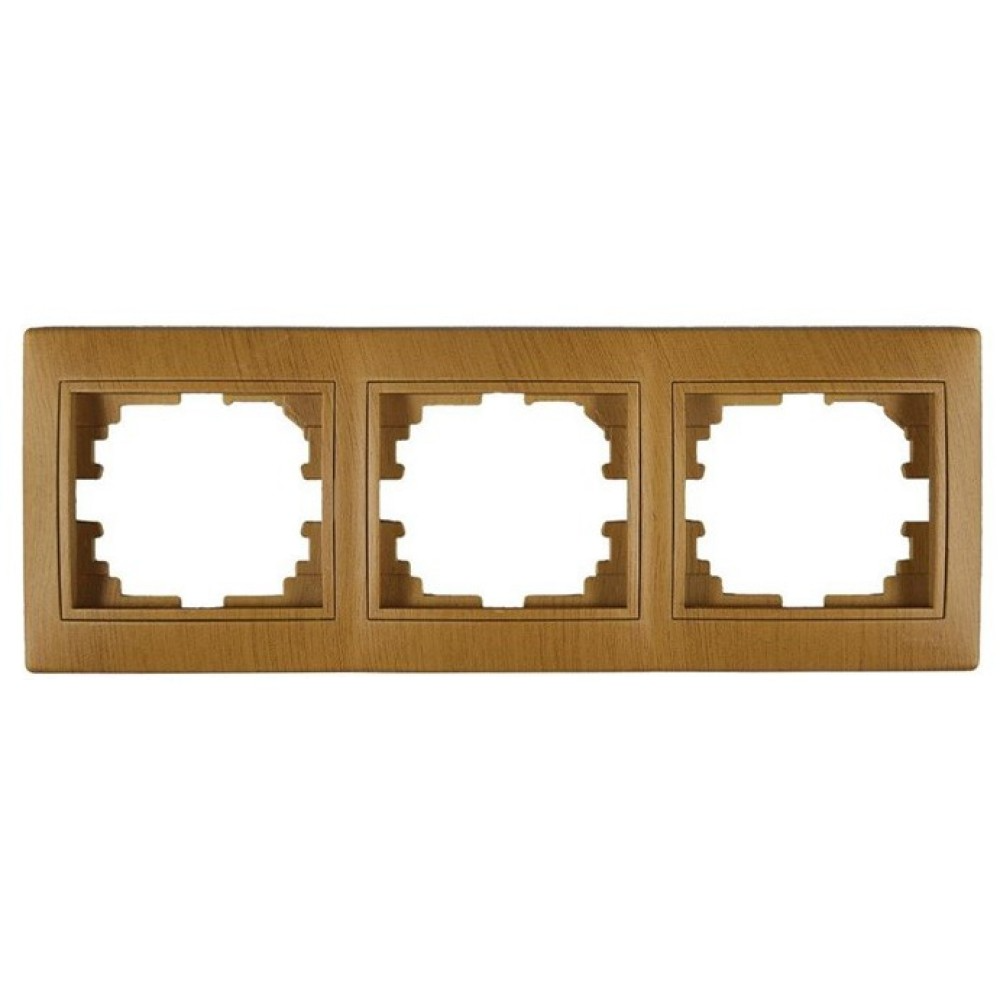 Рамка Lezard Mira 3-местная горизонтальная Дуб классический матовый