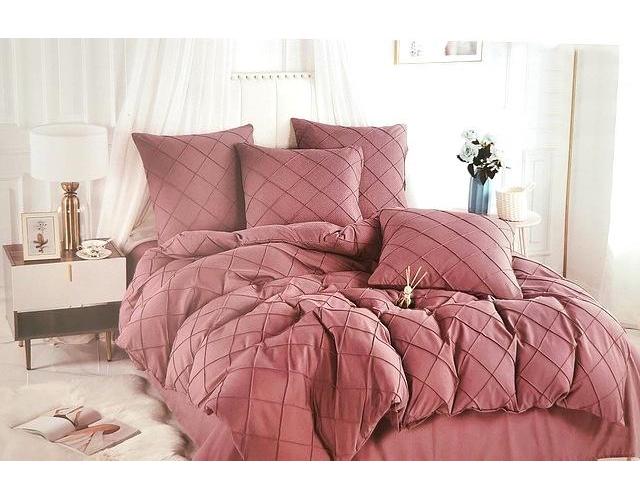 Комплект постельного белья Koloco полуторный фланель/хлопок 06-205-3 Фуксия (DR010349)