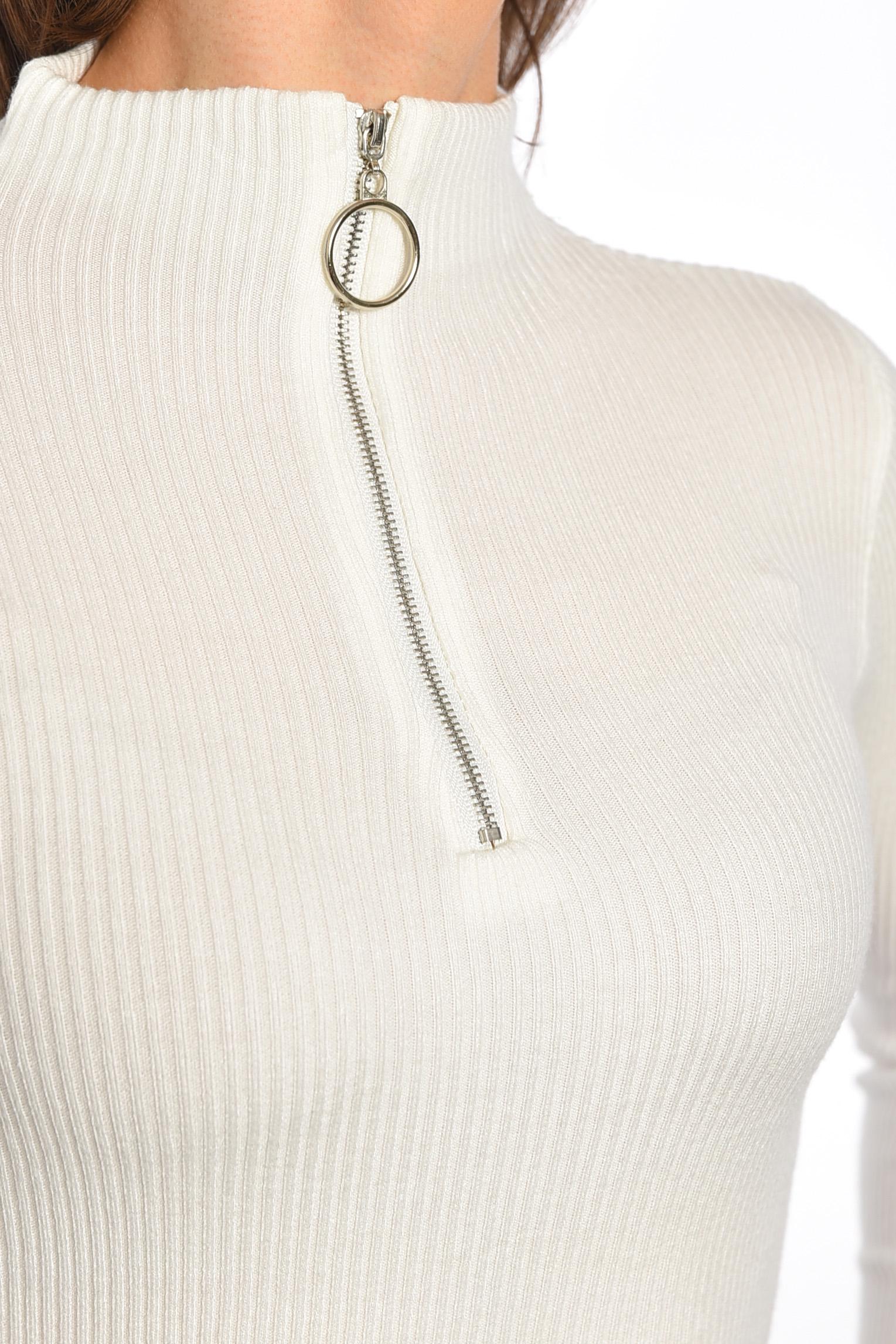 Гольф женский однотонный с замком S-M Белый (188268) - фото 4