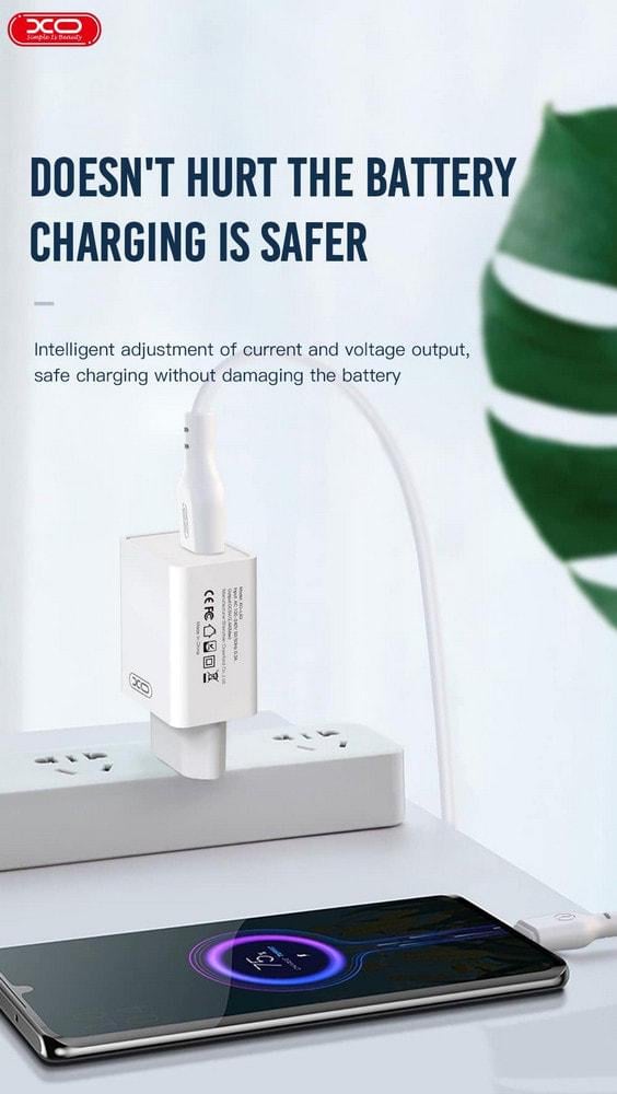 Пристрій зарядний Xo L93 USB/2,4A кабель Type-C White (36702) - фото 3 Пристрій зарядний Xo L93 USB/2,4A кабель Type-C White (36702) - фото 3