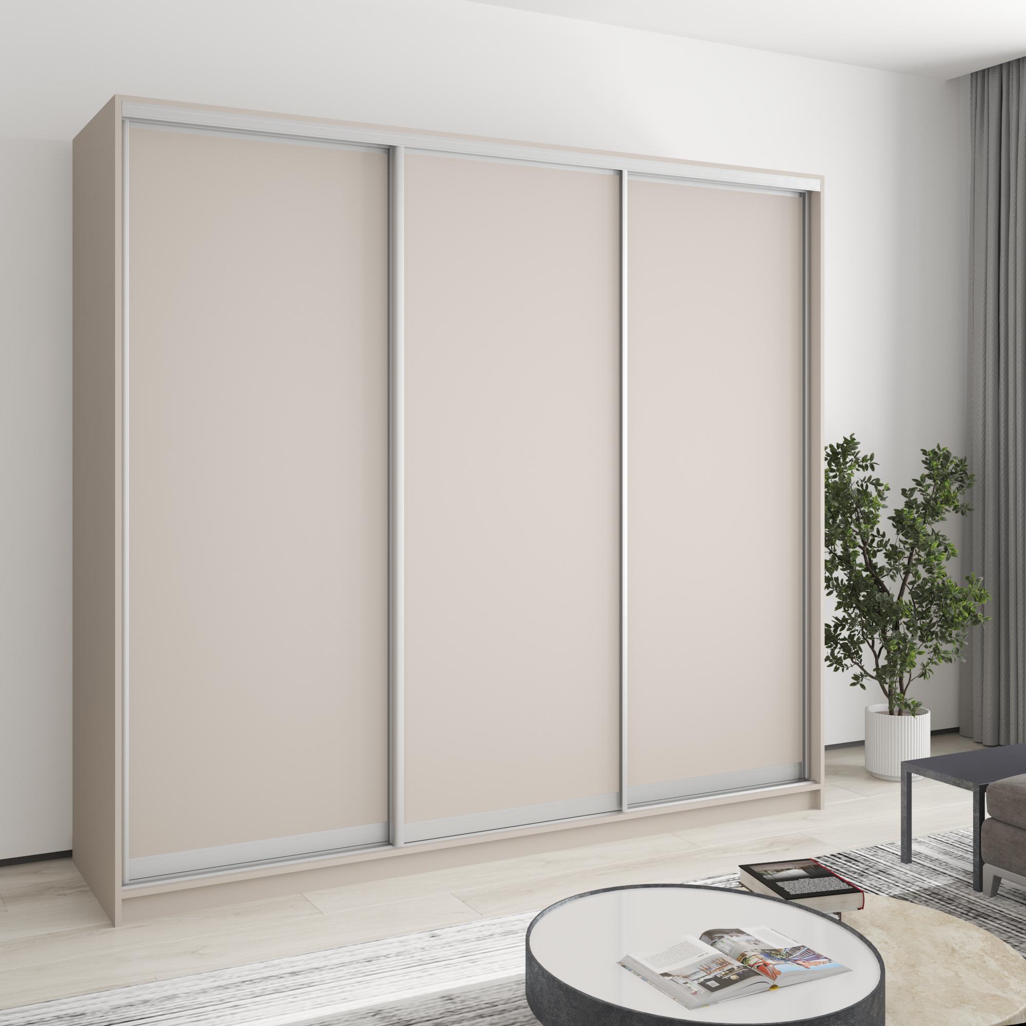 Шкаф-купе трехдверный MebelStar Стандарт AL 3ДСП 230x60x210 см Кашемир (MBS-2865)