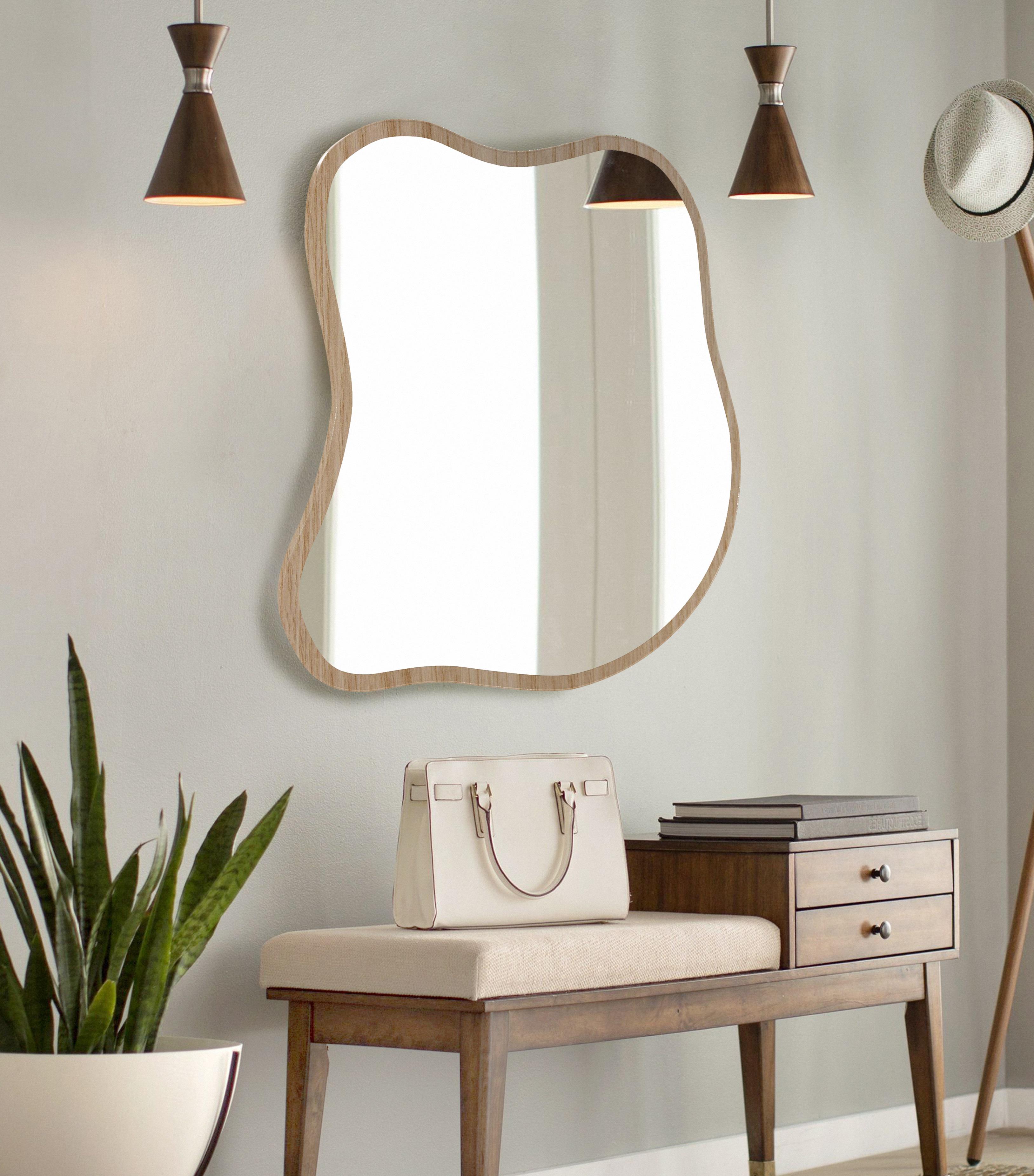 Зеркало настенное на основе из ДСП 100 см Дуб сонома Зеркало настенное на основе из ДСП 100 см Дуб сонома