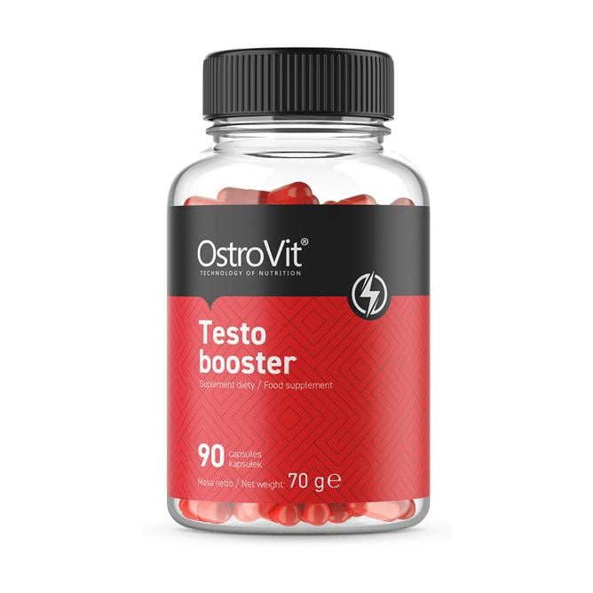 Бустер тестостерону OstroVit Testobooster з трибулусом пажитником макою DAA і цинком 90 капс.
