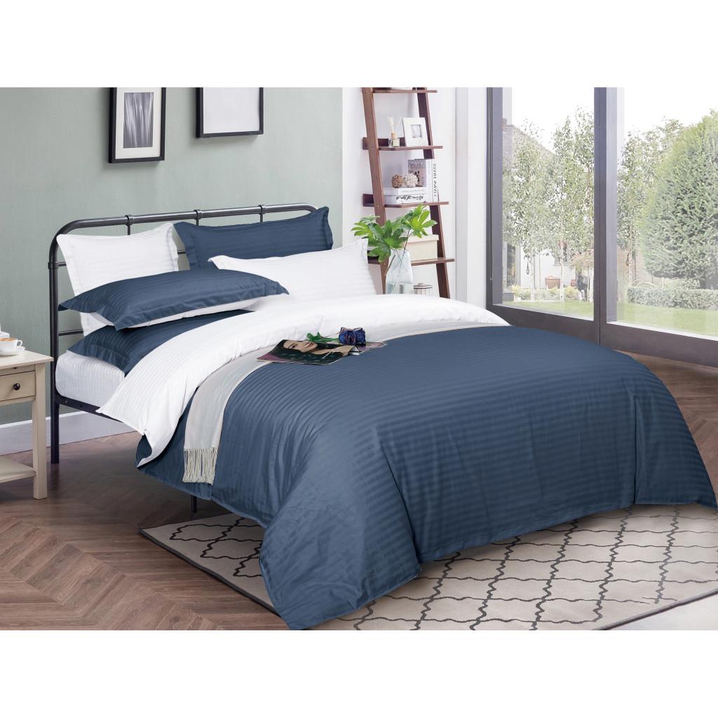 Комплект постельного белья MirSon 30-0020+30-0001 Naskirin satin-stripe семейный 160х220 см (215785)