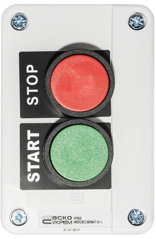 Пост двухместный АСКО-Укрем XAL-B211Н29 Старт-Стоп 2.5А 220V 1NO+1NC IP54 (A0140020005)