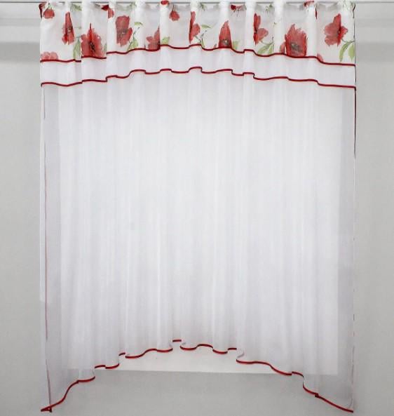 Занавеска на кухню с аркой шифон/батист 290х170 см Белый (036к)