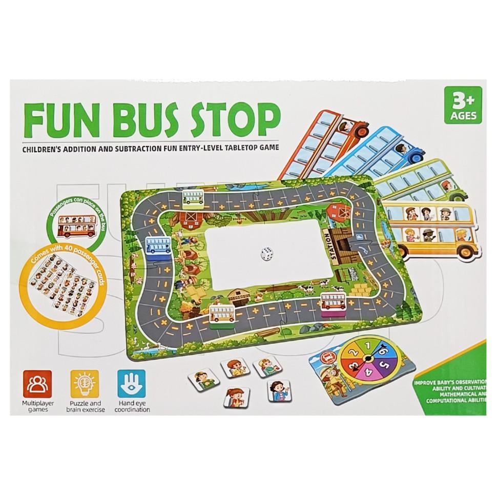 Настільна гра дитяча Bambi Fun bus stop ME-175 4 автобуса і картки пасажирів (RLT48630)