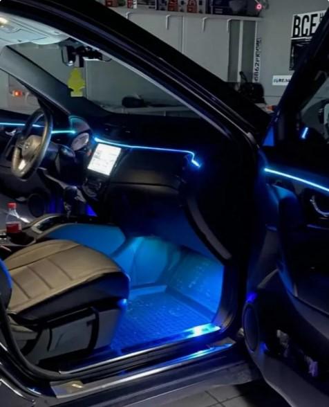 Підсвітка автомобільна в салон Ambient Rgb 18в1 багатобарвна стрічка в торпеду 12 В (4593) - фото 7 Підсвітка автомобільна в салон Ambient Rgb 18в1 багатобарвна стрічка в торпеду 12 В (4593) - фото 7