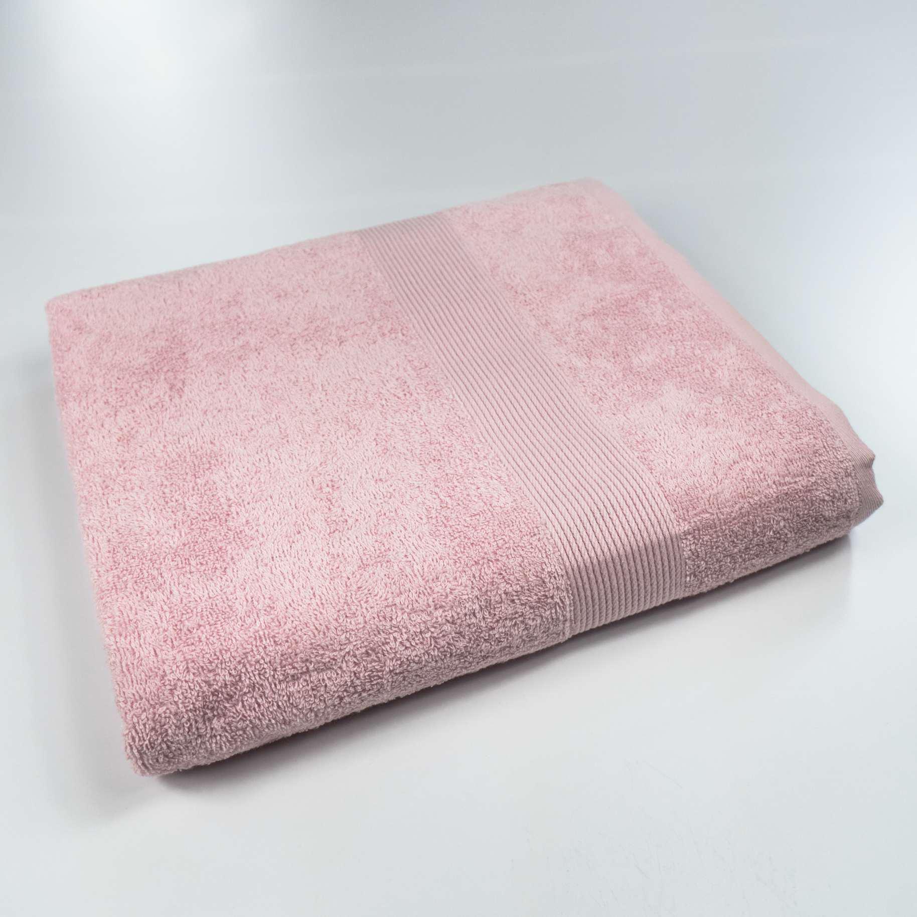 Полотенце банное GM Textile с бордюром 70х140 см Розовый (400b-140-pink)