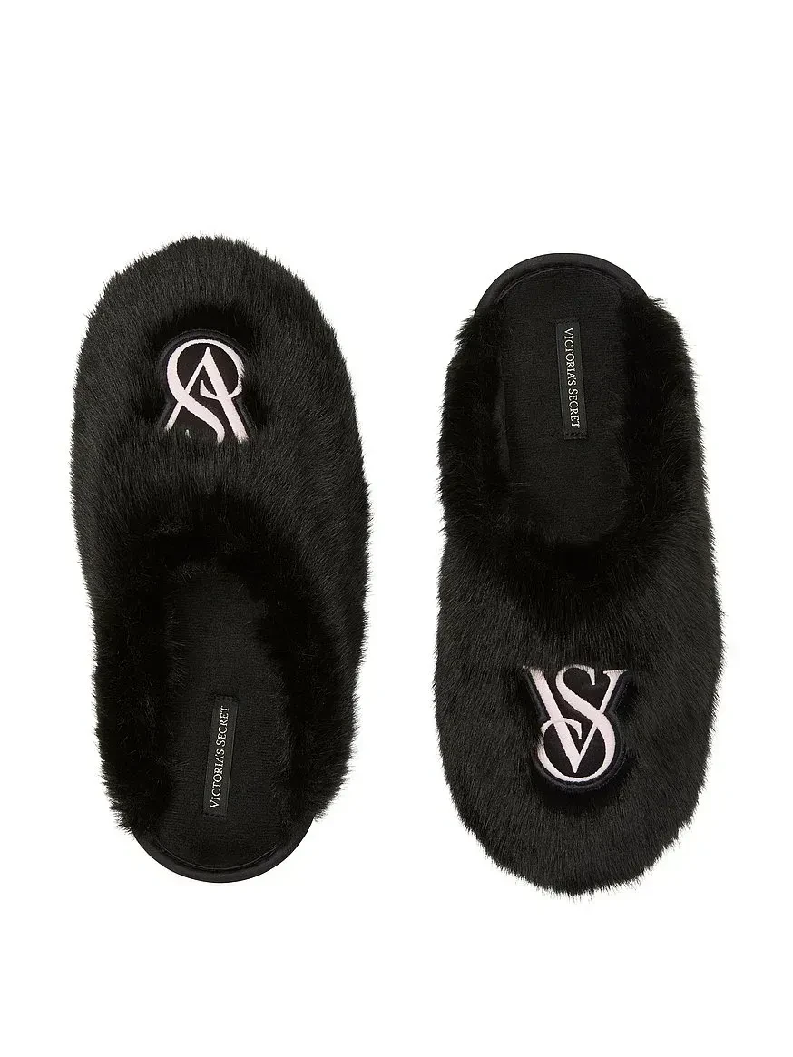 Домашние тапочки женские Victoria's Secret Luxe Plush Closed-Toe Slippers 35-36 Черный (26612896682)
