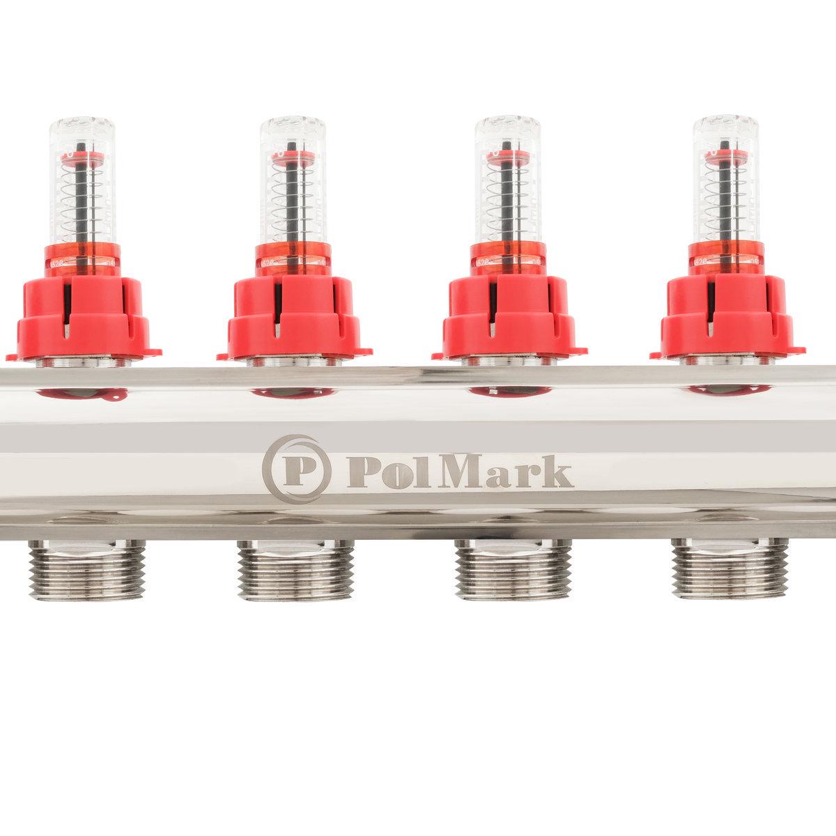 Колектор Polmark 1x3/4" 3 виходи з термоклапанами та витратомірами (PBMF103) - фото 7