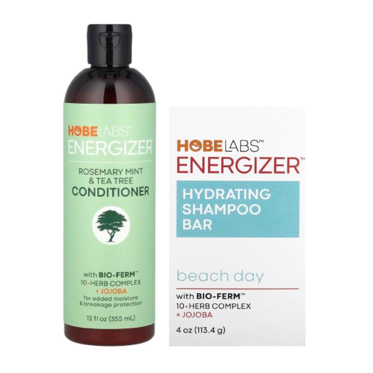 Набор средств ухода за волосами Hobe Labs Energizer сухой шампунь Beach Day 113,4 г/кондиционер розмарин мята и чайное дерево 355 мл