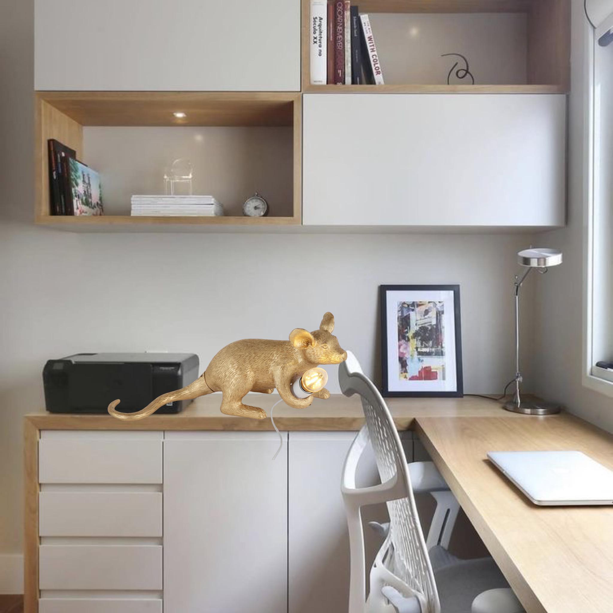 Лампа настільна Mouse у вигляді мишки Золотий - фото 2