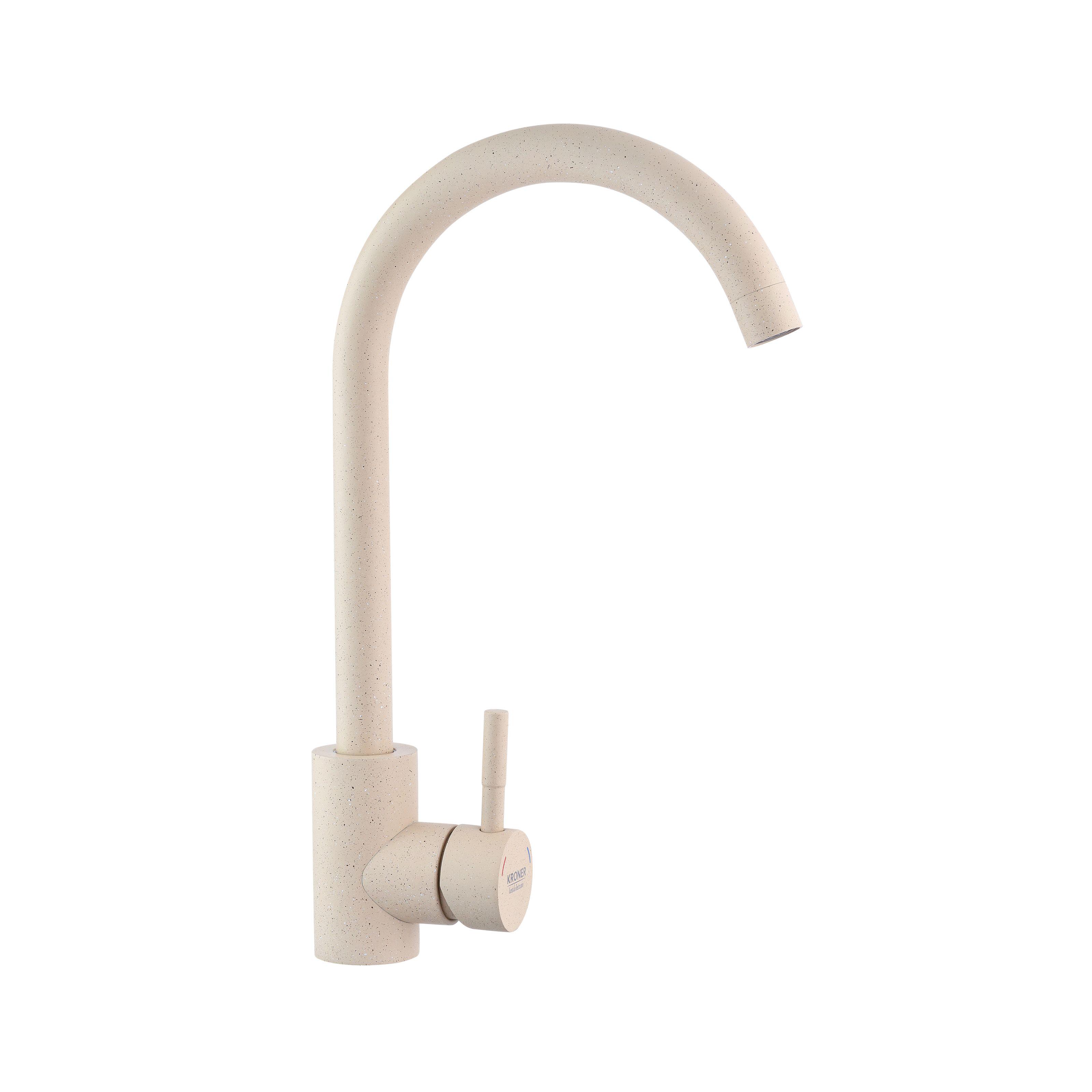 Смеситель для кухни KRONER Edelstahl Klassisch-COL035 CV023004 однорычажный Бежевый (134719)
