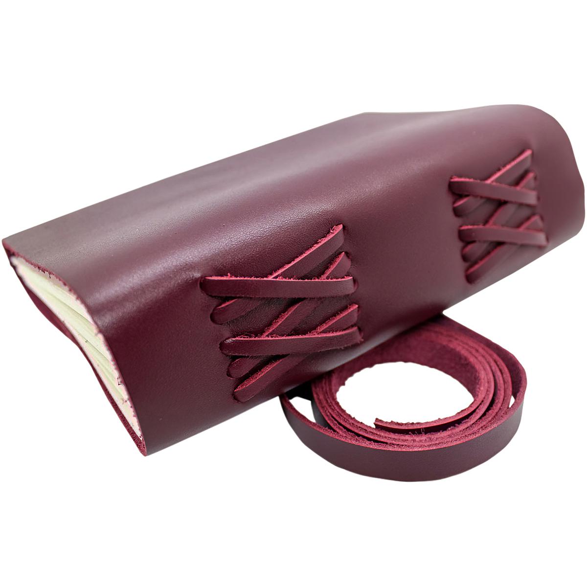 Жіночий блокнот Comfy Strap В6 в лінію ручної роботи зі шкіри Кайзер Бордовий - фото 3