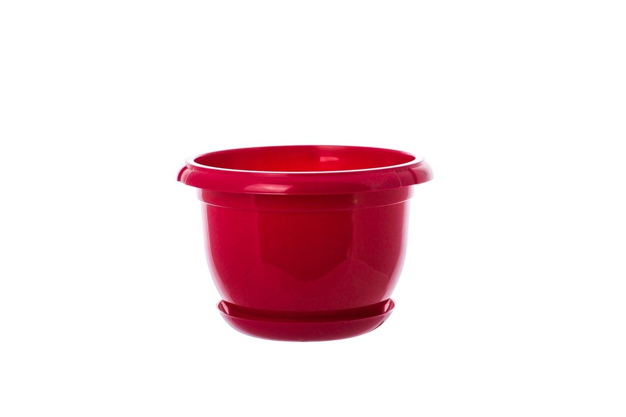 Горщик для квітів Form-Plastic Мальта круглий 4,4 л 24х15 см Вишневий