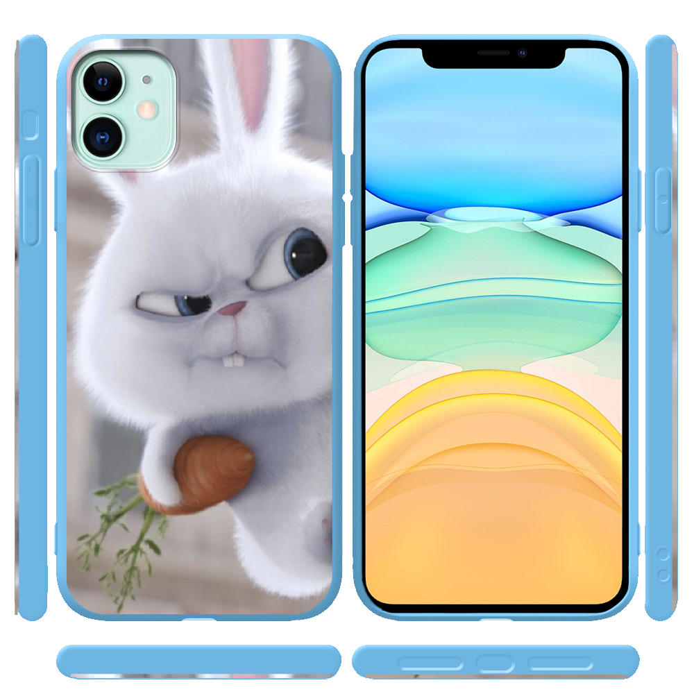 Чехол Boxface iPhone 11 Rabbit Snowball Голубой силикон (38184-up1116-43042) - фото 2