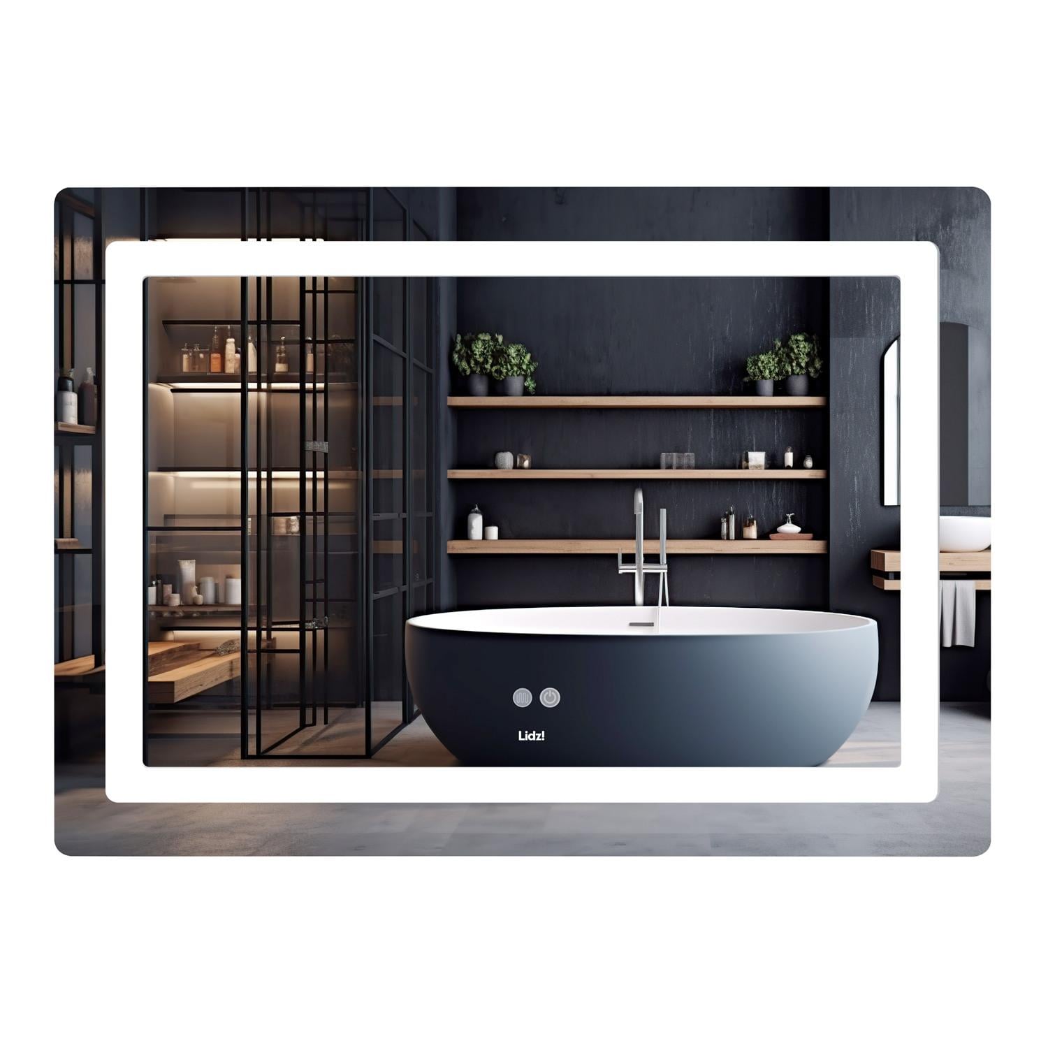 Дзеркало для ванної кімнати Lidz Kubis 1200x800 прямокутне, з LED-підсвічуванням і антизапотіванням (LDKUB120080049007)