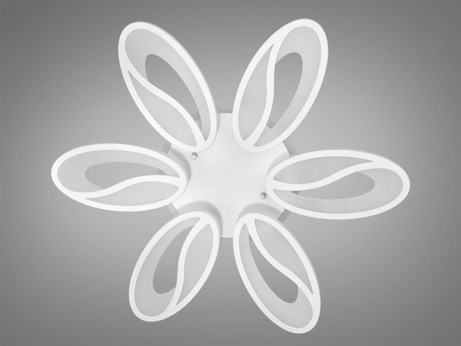 Люстра стельова LED підсвічування/димер/пульт 105W Білий (8090/6WH 3col dim) - фото 4