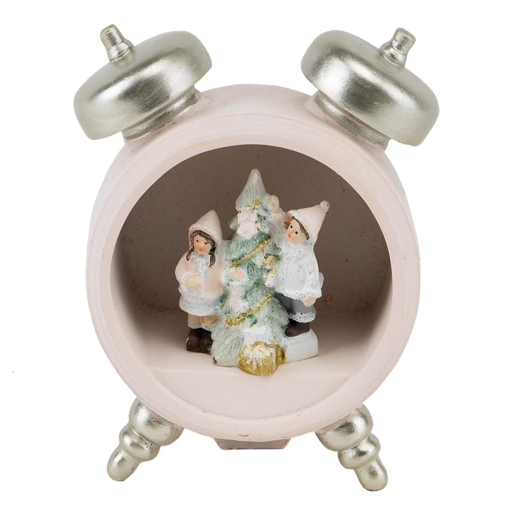 Новогодняя фигурка для праздничного интерьера Новогоднее утро 13 см из керамики Розовый (147-81-2007-100)