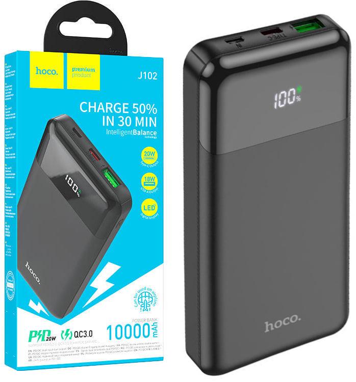 Зовнішній акумулятор Hoco J102 QC3.0 PD 20W 10000mAh Black (38776)