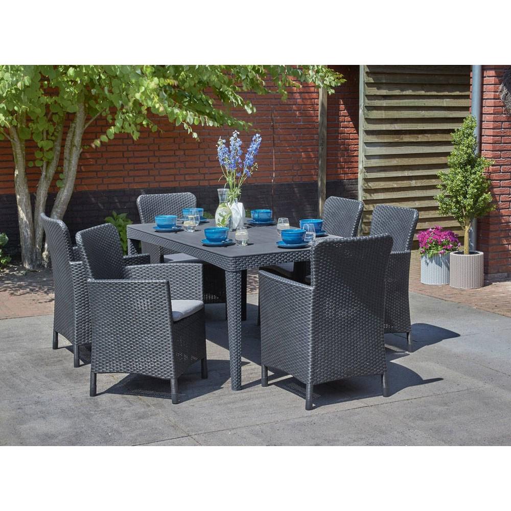 Стол садовый Keter Girona flat wicker box Графитовый (232034) - фото 6 Стол садовый Keter Girona flat wicker box Графитовый (232034) - фото 6