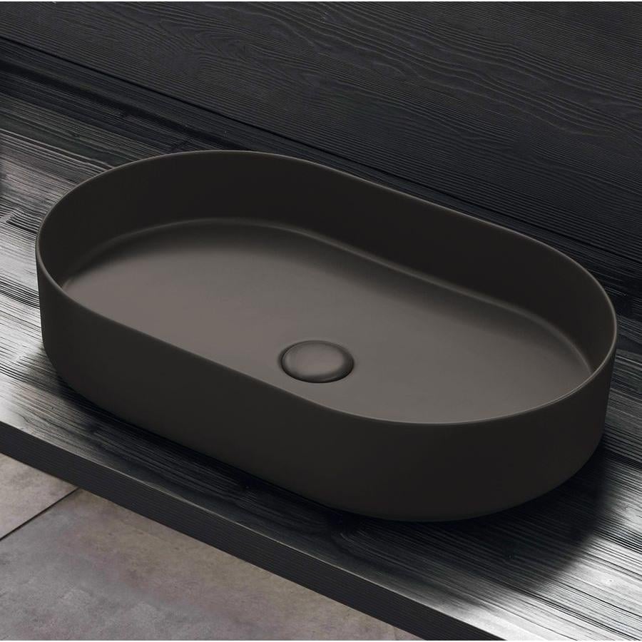 Раковина накладная Cielo Shui Comfort 600x380 овальная, черная матовая (SHCOLAO60LV)