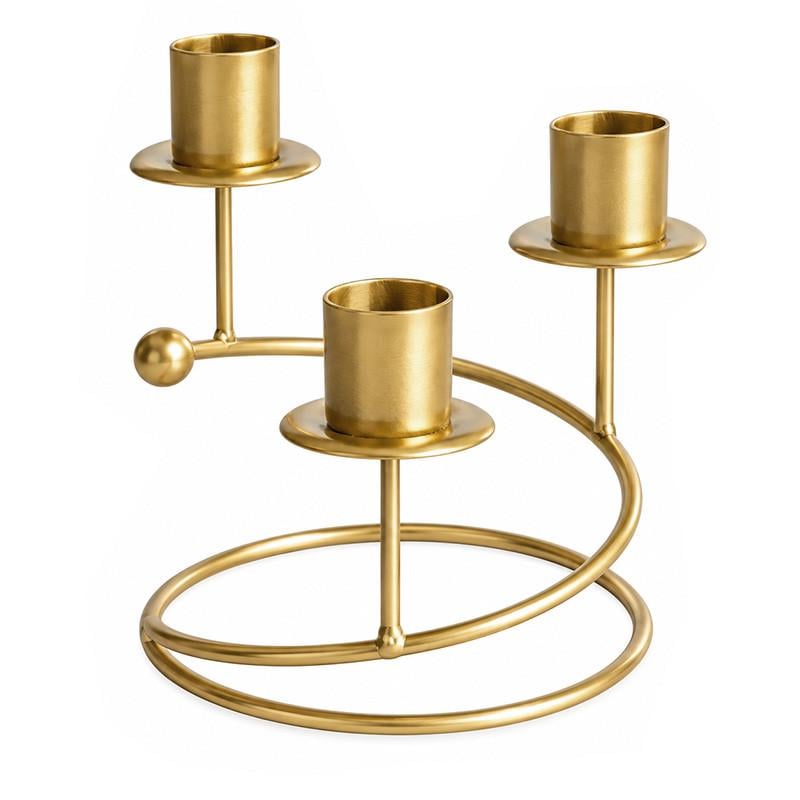 Подсвечник интерьерный спиральный Lesko Mondex Cedric 03 модерн металлический на 3 свечи Gold (37989926) Подсвечник интерьерный спиральный Lesko Mondex Cedric 03 модерн металлический на 3 свечи Gold (37989926)