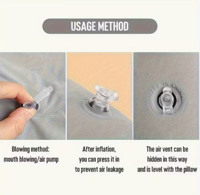 Надувная подушка для кемпинга и в дорогу Серый (1401/1) - фото 5 Надувная подушка для кемпинга и в дорогу Серый (1401/1) - фото 5