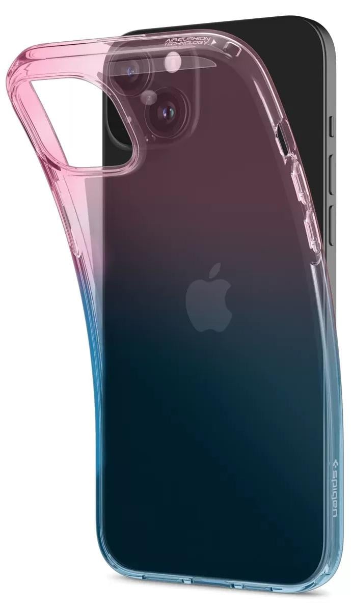 Чехол прозрачный противоударный Spigen Liquid Crystal Flex для Iphone 15 6,1" Gradation Pink ACS06787