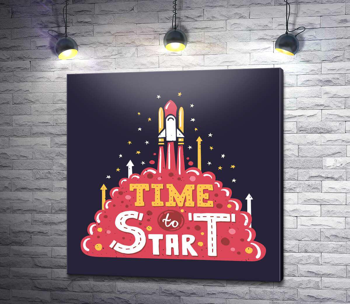 Картина ArtPoster Вдохновляющая надпись "Time to Start" 49x50 см Модуль №1 (004140)