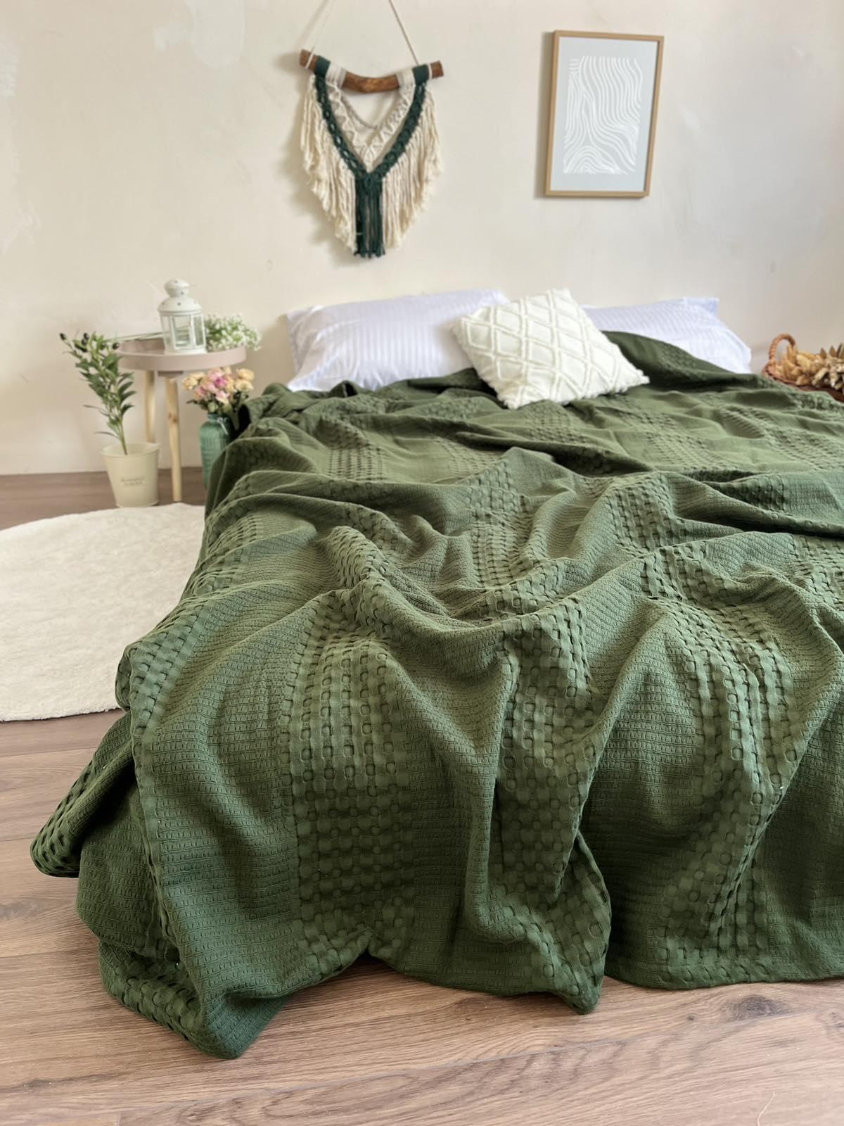 Покривало вафельне Марокко 140х200 см Зелений (18788762) - фото 8 Покривало вафельне Марокко 140х200 см Зелений (18788762) - фото 8
