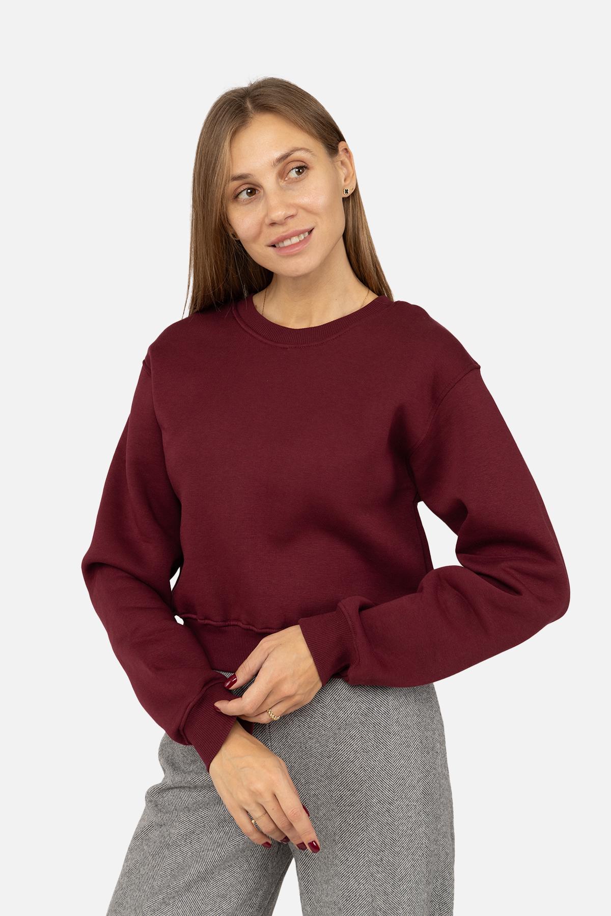 Свитшот женский ЦБ-00262071 р. 48 Бордовый (SKT001025775)