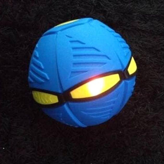 М'ячик-трансформер літаючий Flat Ball Disc НЛО Фрісбі з LED підсвічуванням для дітей Синій (25206155) - фото 7 М'ячик-трансформер літаючий Flat Ball Disc НЛО Фрісбі з LED підсвічуванням для дітей Синій (25206155) - фото 7