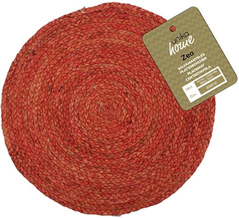 Коврик плетенный из кукурузы Zea круглый 38 см Красный (UK-9404-RD)