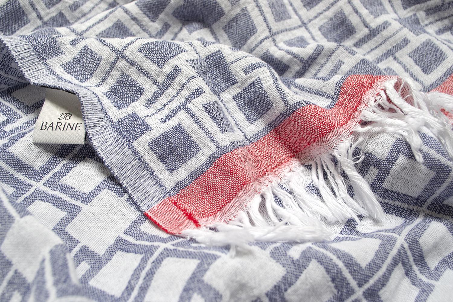 Полотенце Barine Pestemal Levent 180 г/кв. м 90x160 см Синий (15289308) - фото 3 Полотенце Barine Pestemal Levent 180 г/кв. м 90x160 см Синий (15289308) - фото 3