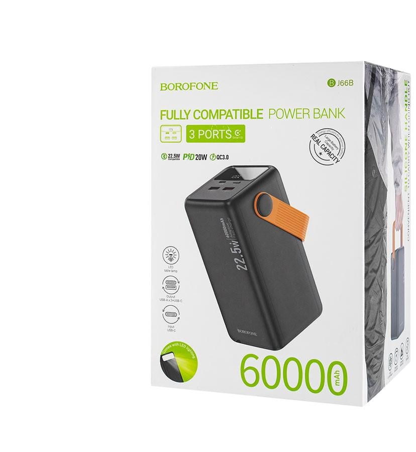 Повербанк Borofone BJ66B Magnifico 22.5W+PD20W 60000 mAh Black (6941991115165) Повербанк Borofone BJ66B Magnifico 22.5W+PD20W 60000 mAh Black (6941991115165)