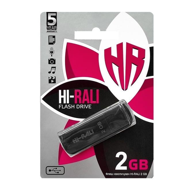Флеш-накопичувач Hi-Rali USB 2GB Taga Series Black (HI-2GBTAGBK)