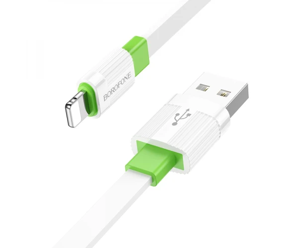 Кабель дата USB Borofone BX89 Union Lightning 2,4 A 1 м White/Green Кабель дата USB Borofone BX89 Union Lightning 2,4 A 1 м White/Green