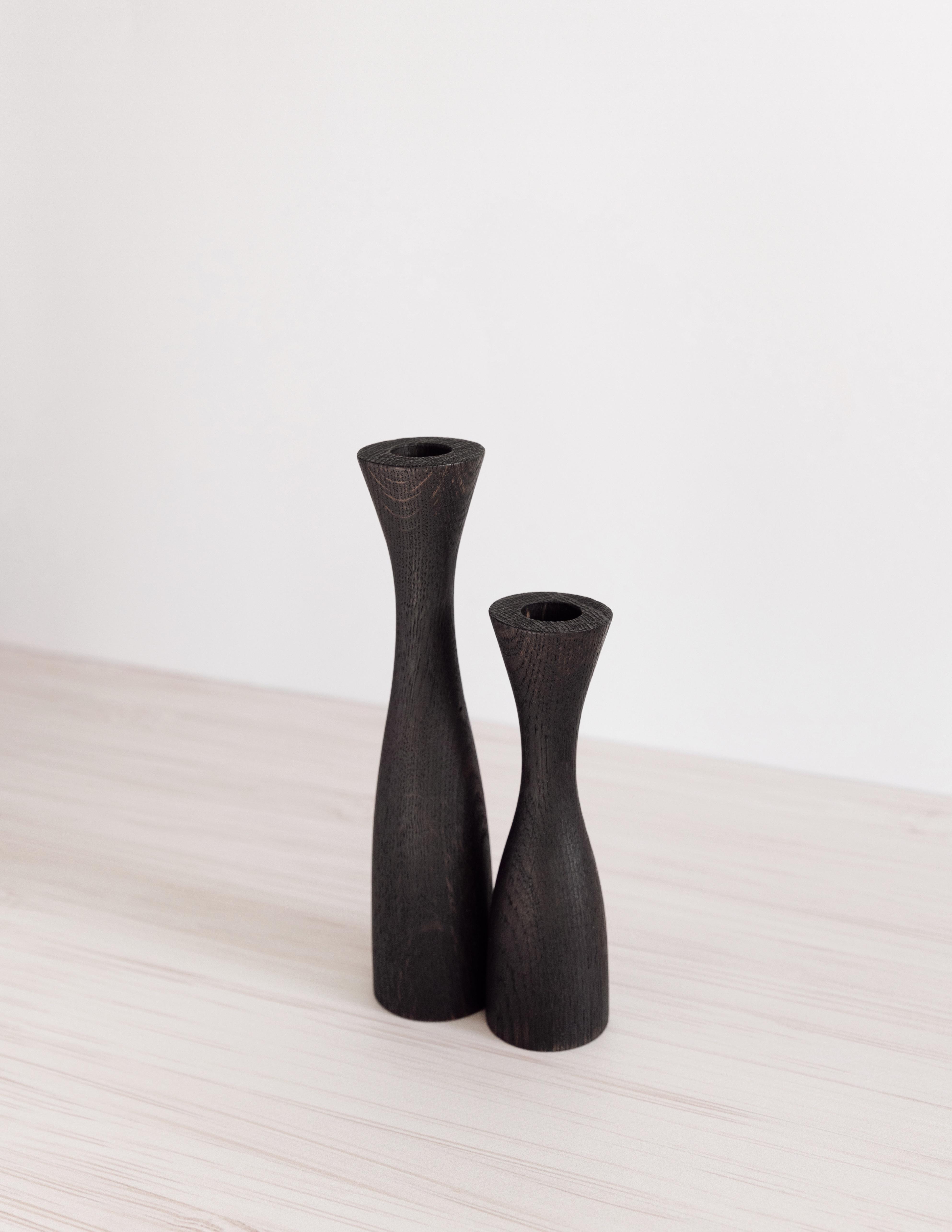 Набор подсвечников из дуба в скандинавском стиле 2 шт.