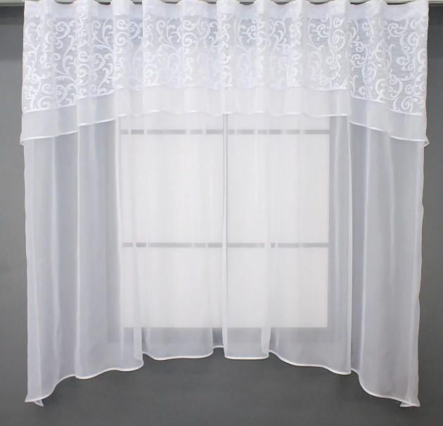 Фіранка арка на кухню 280х170 см Білий (036к) - фото 3 Фіранка арка на кухню 280х170 см Білий (036к) - фото 3