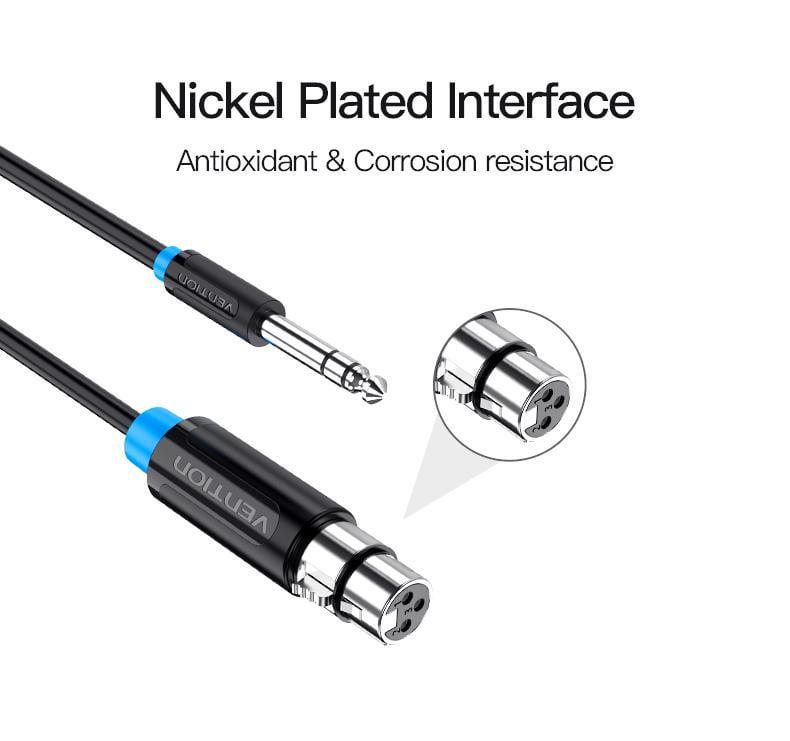 Кабель Vention XLR мама-6.5 мм Jack папа аудио для микшера 2 м Черный (BBEBH) - фото 8