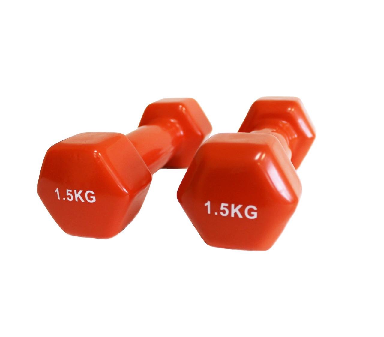 Гантель для фитнеса Generation Fitness с виниловым покрытием 1,5 кг Orange (FF51D3A-1.5kg) - фото 6
