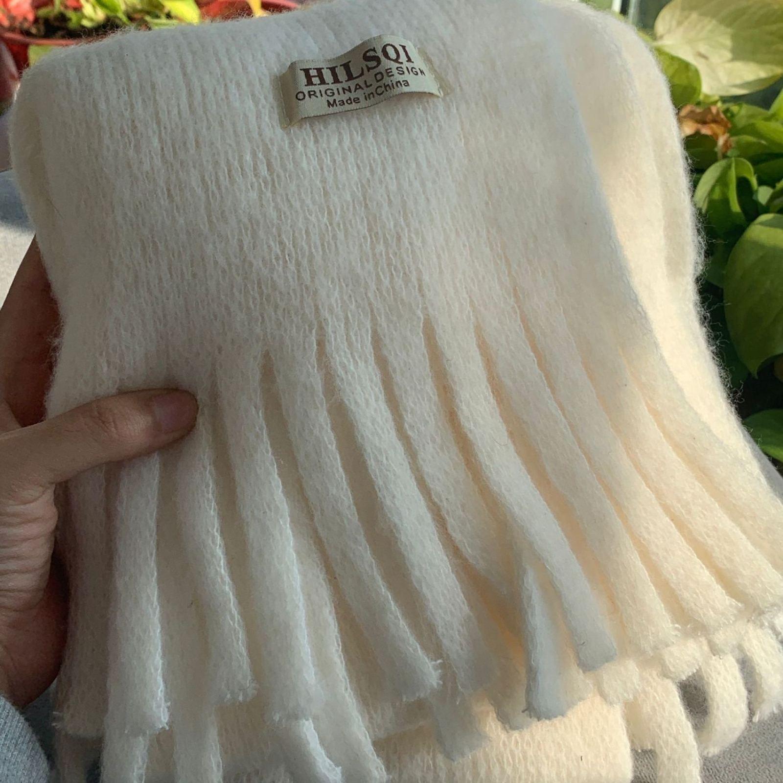 Шарф кашемировый Hilsqi шерстяной 180х28 см Белый - фото 2 Шарф кашемировый Hilsqi шерстяной 180х28 см Белый - фото 2