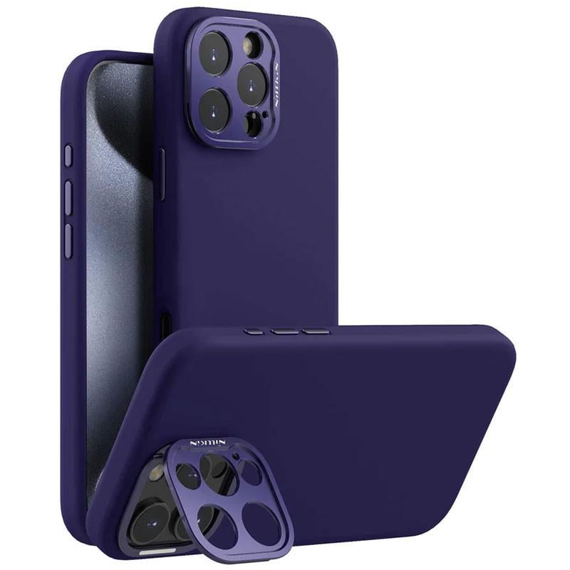 Противоударный Чехол Silicone Nillkin LensWing Prop Magnetic для Apple iPhone 16 Pro Max (6.9") Фиолетовый / Deep Purple